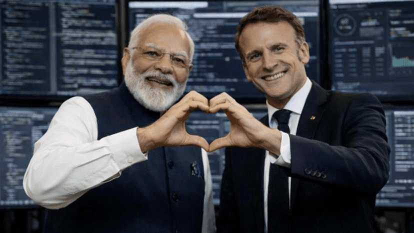 French President Macron Shares AI Image with PM Modi During India Visit