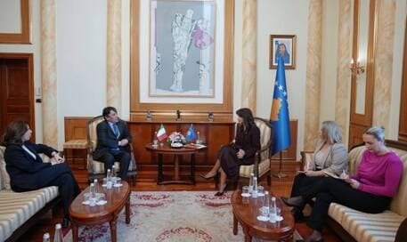Ambassador Antonini meets with Speaker of Parliament Haxhiu in Kosovo