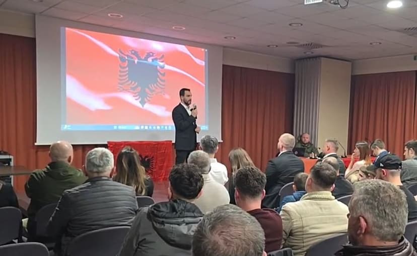 Albanian Opposition Leader Adriatik Lapaj Meets Emigrants in Italy Ahead of Protest