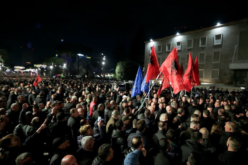 Albanian Opposition Protests Against Government in Tirana