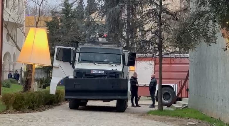 Albanian Opposition Protest in Front of Socialist Party Headquarters
