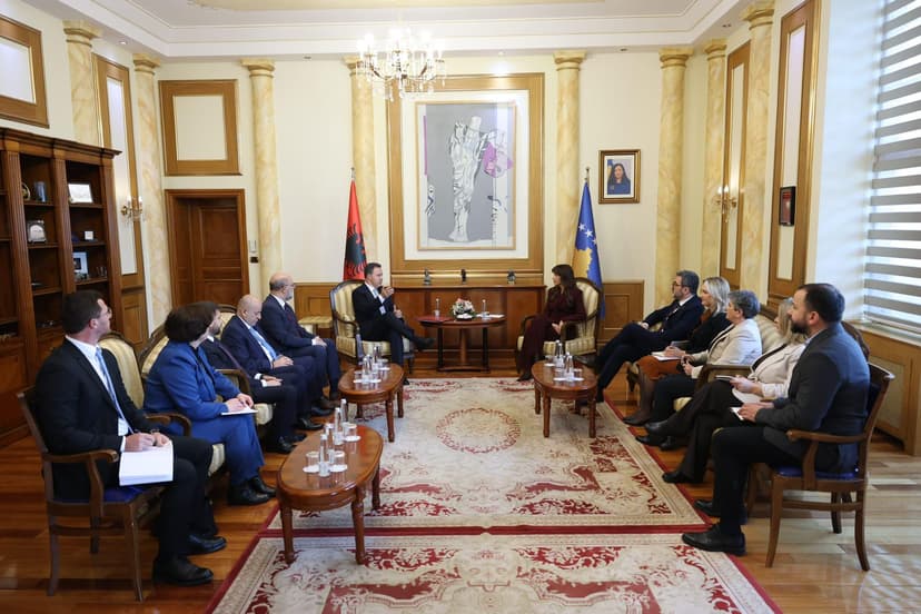 Albanian Parliament Speaker Niko Peleshi Visits Pristina