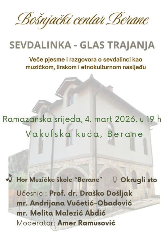 Sevdalinka – glas trajanja: Veče pjesme i razgovora o sevdalinci