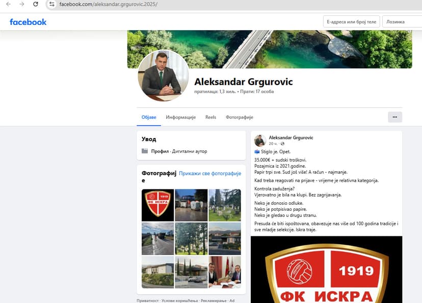 FK Zora Spuž Questions Danilovgrad Mayor's Moral Responsibility for Legal Costs