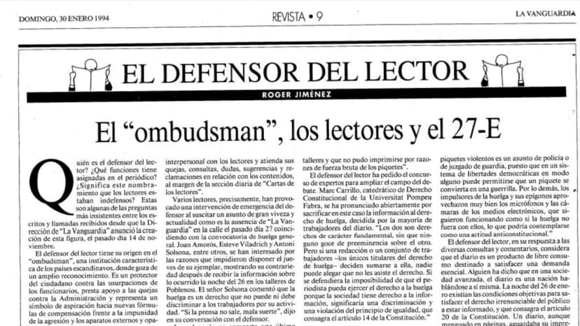 The Role of the Reader's Ombudsman in Journalism