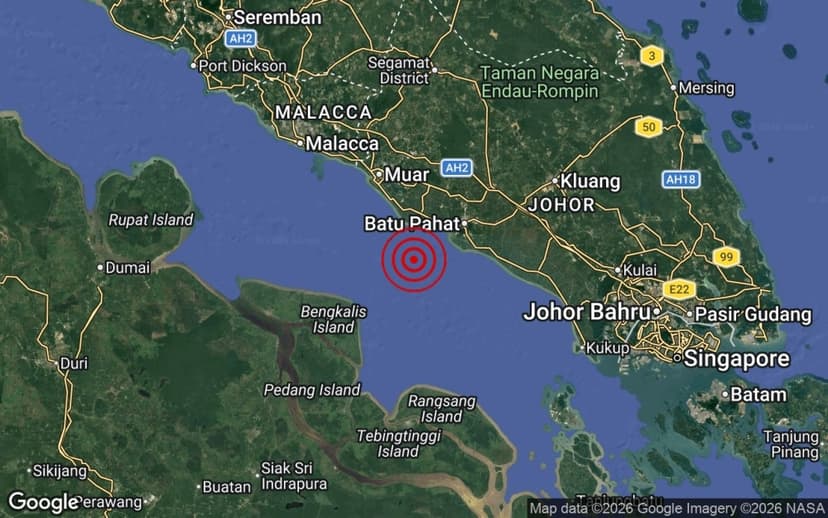 MetMalaysia: Weak 3.2-magnitude earthquake detected in Batu Pahat waters