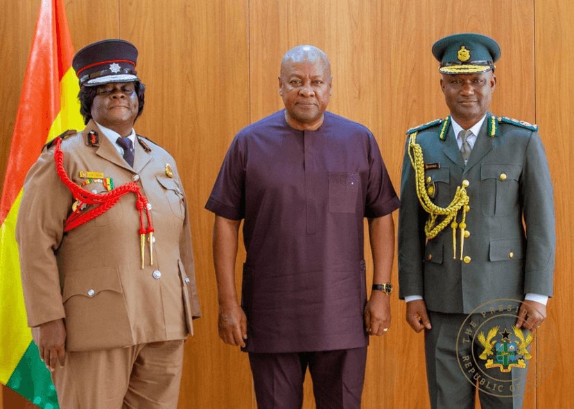 [Photos] Mahama swears in new Fire and Immigration chiefs