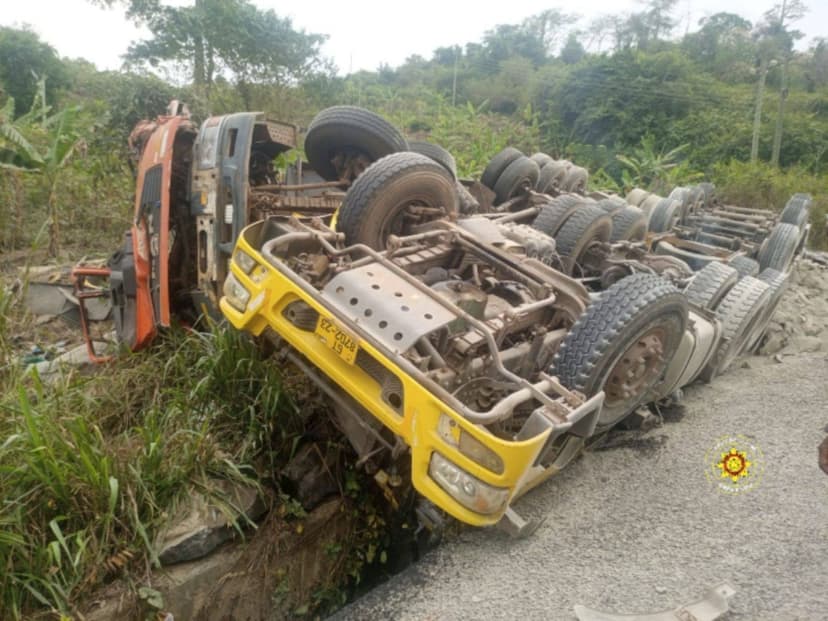 Three dead as HOWO truck overturns near Asenema Waterfalls