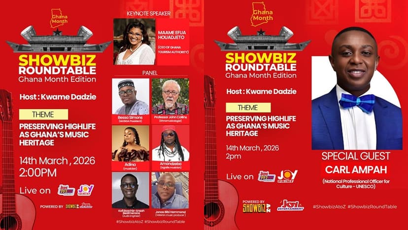 All set for Joy FM’s 8th Showbiz Roundtable slated for March 14