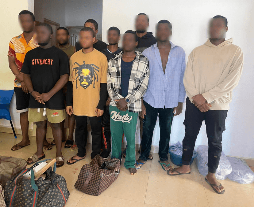 12 Nigerian nationals arrested in Ghana for cybercrime and human trafficking