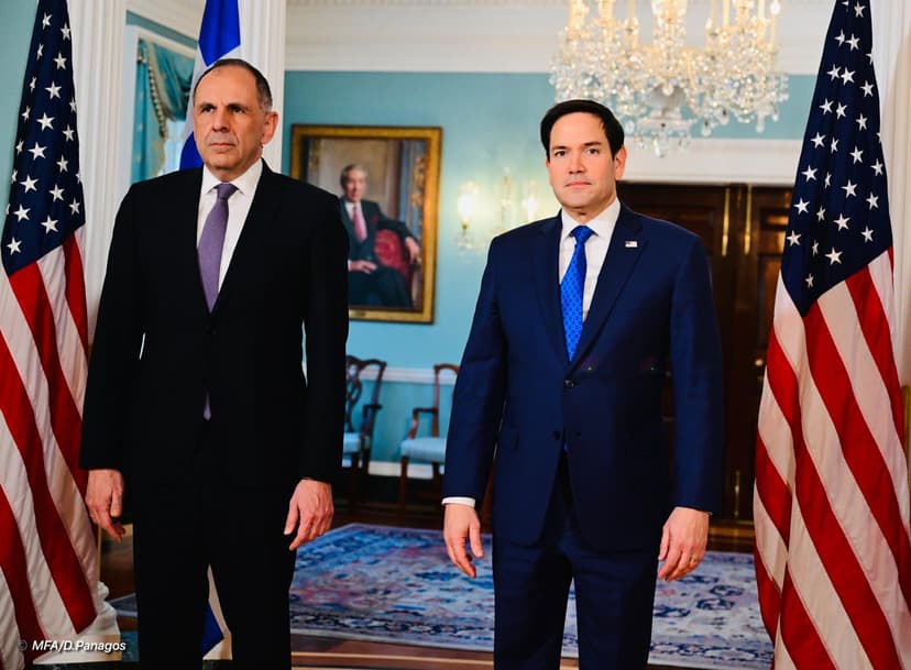 Greek Foreign Minister Gerapetritis Meets US Counterpart Rubio in Washington