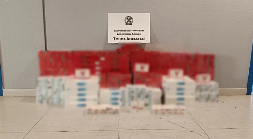 Smuggled cigarettes found in suitcase at Athens airport