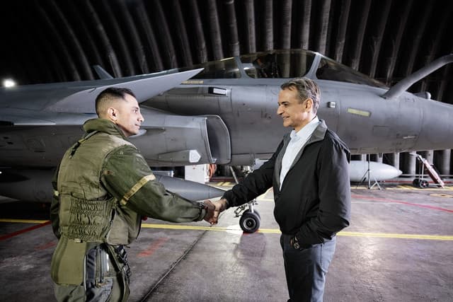 Greek Prime Minister Mitsotakis Visits Air Force Base, Emphasizes Defense Readiness