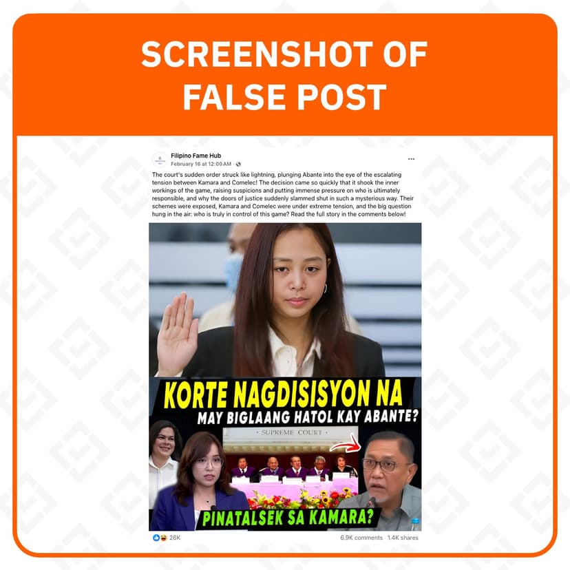 FACT CHECK: No Supreme Court order expelling Abante from House