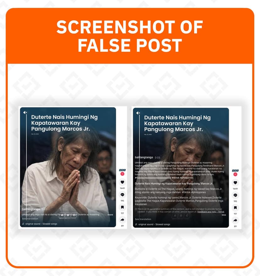 Fact Check Debunks AI-Generated Image of Duterte Apologizing to Marcos