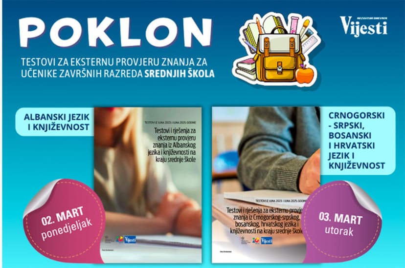 Poklon uz Vijesti - testovi i rješenja za eksternu provjeru znanja...