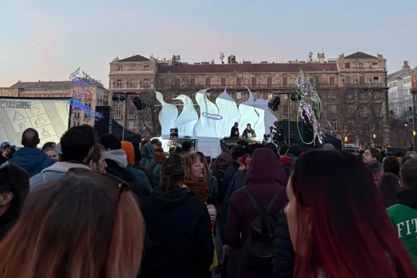 Protest in Kossuth Square Against Club Raids