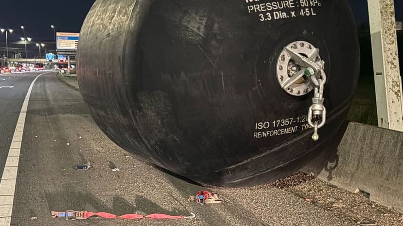 High fender bounces onto A16 highway, causing damage