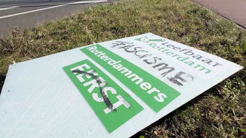Vandalism Targets Leefbaar Rotterdam Election Signs