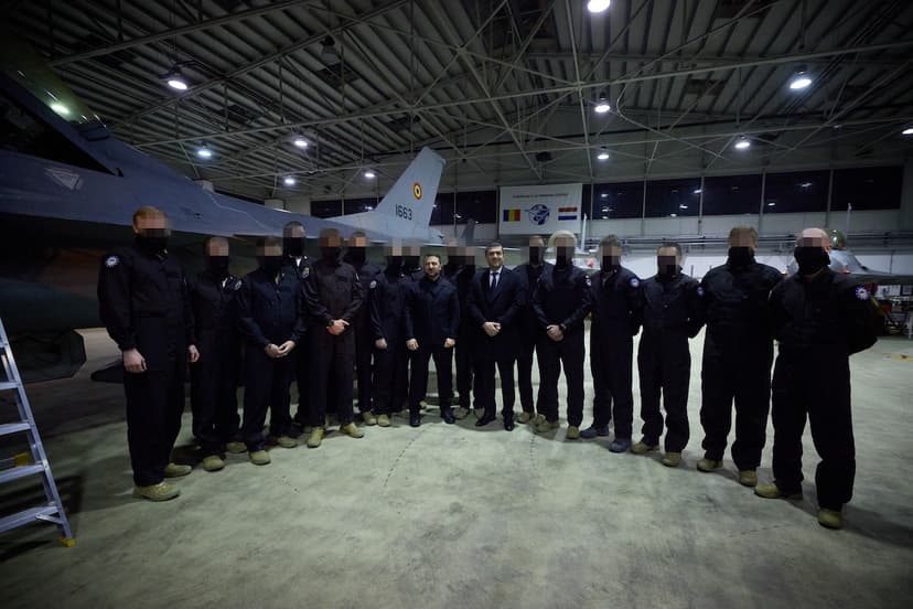 Volodymyr Zelensky Visits Romanian Air Base for F-16 Pilot Training