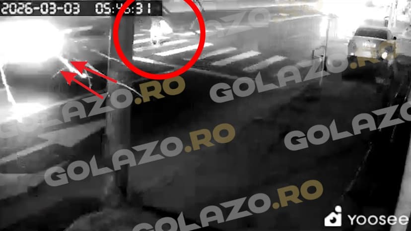 VIDEO | Camerele au surprins accidentul provocat de vedeta Rapidului. Victima era pe trecerea de pietoni