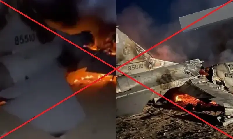 Fact check: Viral visuals of Pakistani F-16 jet allegedly shot down by Afghan forces are doctored