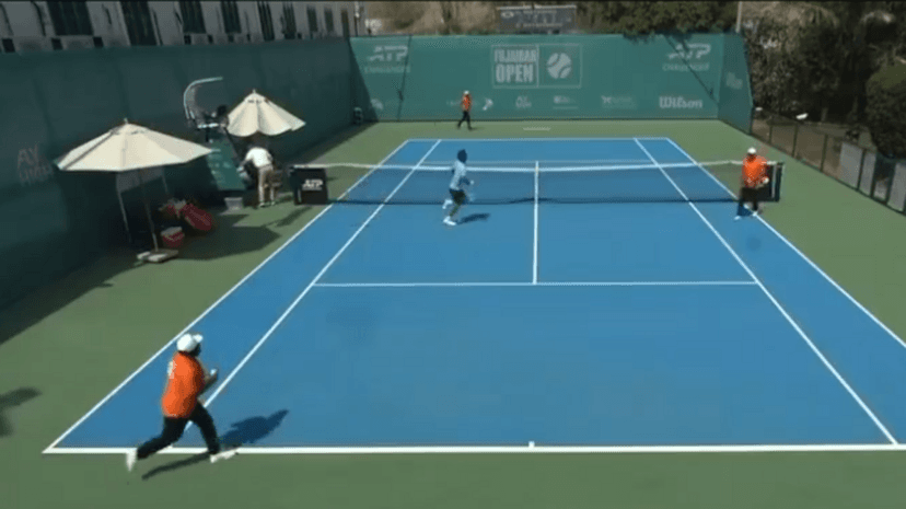 Players flee court in UAE after sirens warn of drone debris causing nearby fire