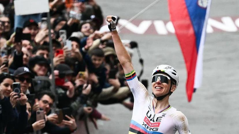 Tadej Pogacar makes yet more history with record fourth win at Strade Bianche