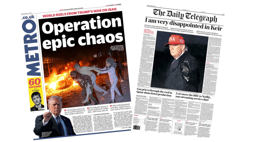 The Papers: 'Operation epic chaos' and Trump 'very disappointed in Keir'