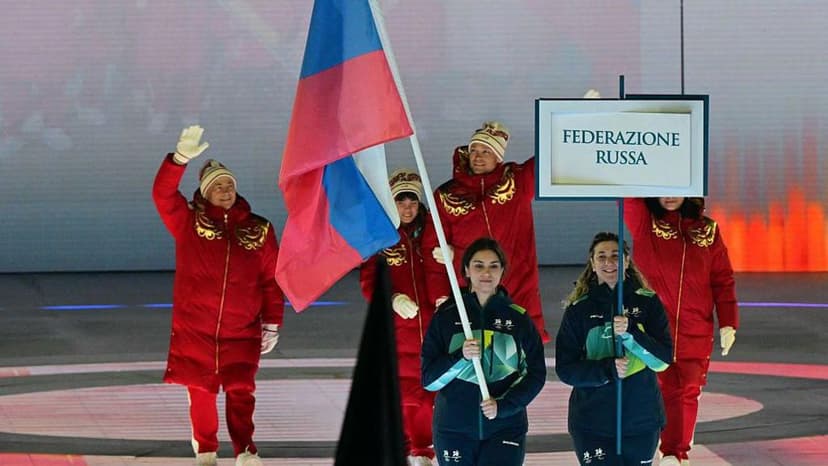 Russian athletes march at Paralympic opening ceremony