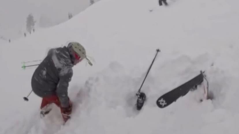 Watch dramatic rescue of skier buried in deep snow