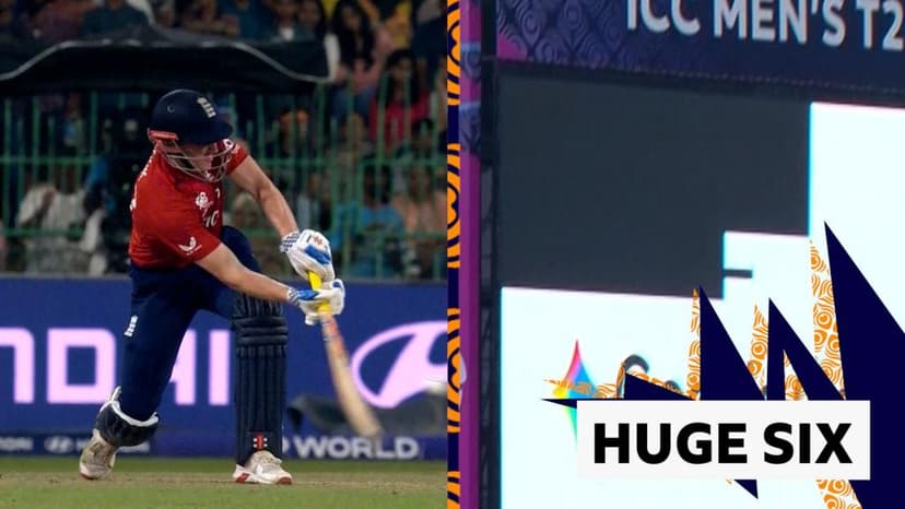 'He's broken pixels!' Extraordinary six from Brook crashes into screen