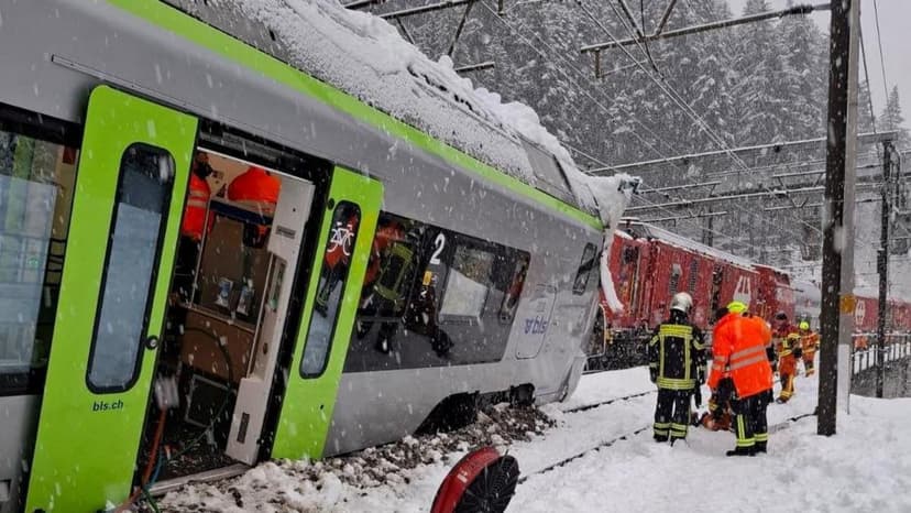 Swiss Train Derails in Heavy Snow, Injuring Five