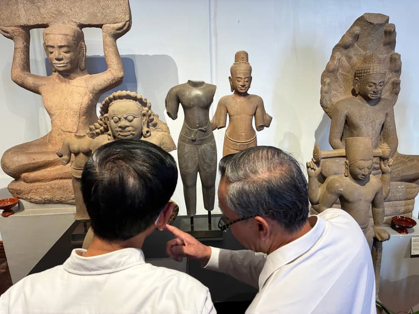 Cambodia welcomes return of 74 looted Khmer artifacts