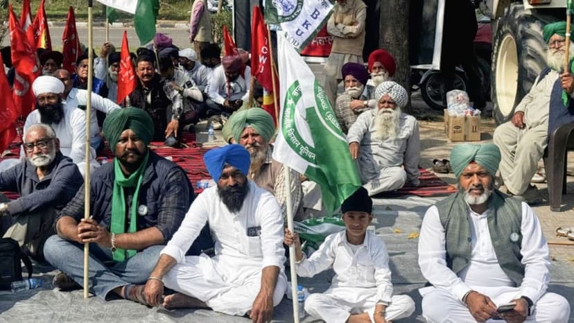 Farmers and Trade Union Members Protest in Mohali