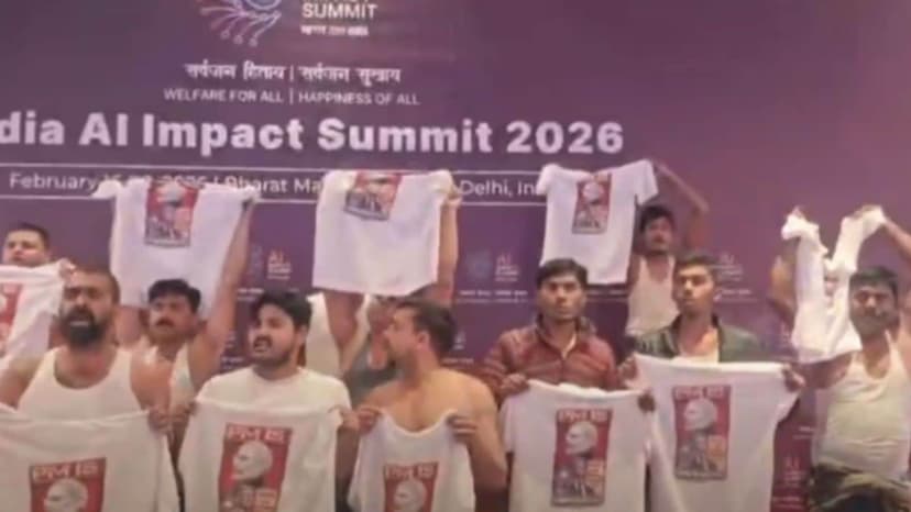 Youth Congress Workers' Police Custody Extended After Shirtless Protest at AI Summit
