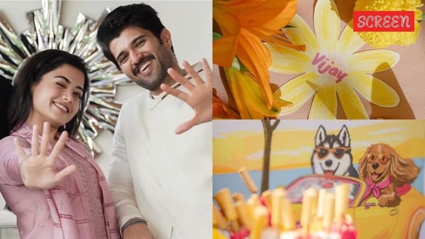 Inside Rashmika Mandanna and Vijay Deverakonda’s haldi ceremony: Rose petals, dog cartoons for ‘Vijay and Rushie’
