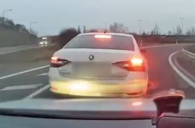 Car Collision on M6 Motorway in Hungary