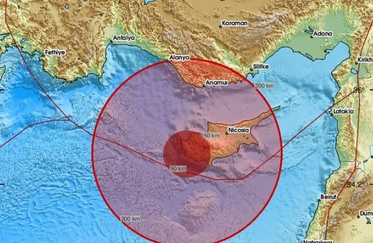 Magnitude 3.4 Earthquake Strikes Off Cyprus Coast