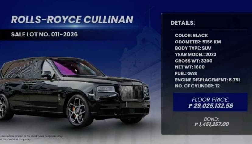 Discaya Luxury Cars Auctioned for P102 Million in Philippines