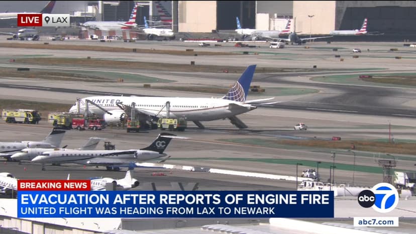 United Airlines Flight Makes Emergency Landing at LAX Due to Engine Fire