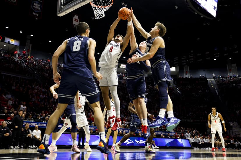 AZTECS PUT TOGETHER COMPLETE GAME EFFORT IN HOME VICTORY OVER UTAH STATE, WINNING 89-72