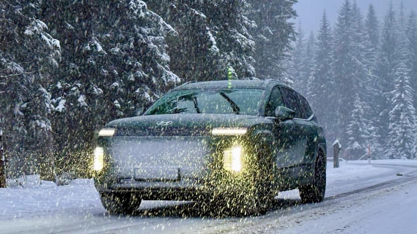 Hyundai Electric Car Winter Test Drive