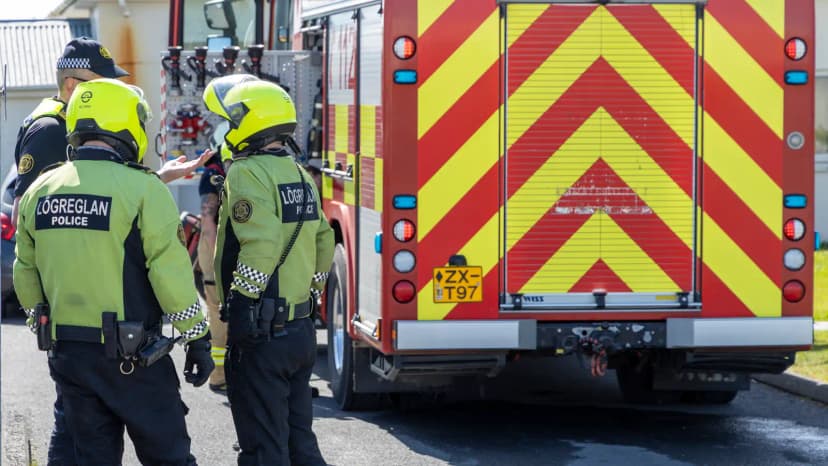 Fire in Grafarholt, Iceland