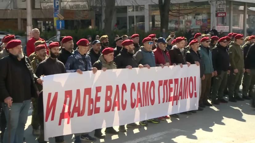 Protest in Kraljevo Supports Veterans Accused of Planning to Overthrow Constitutional Order
