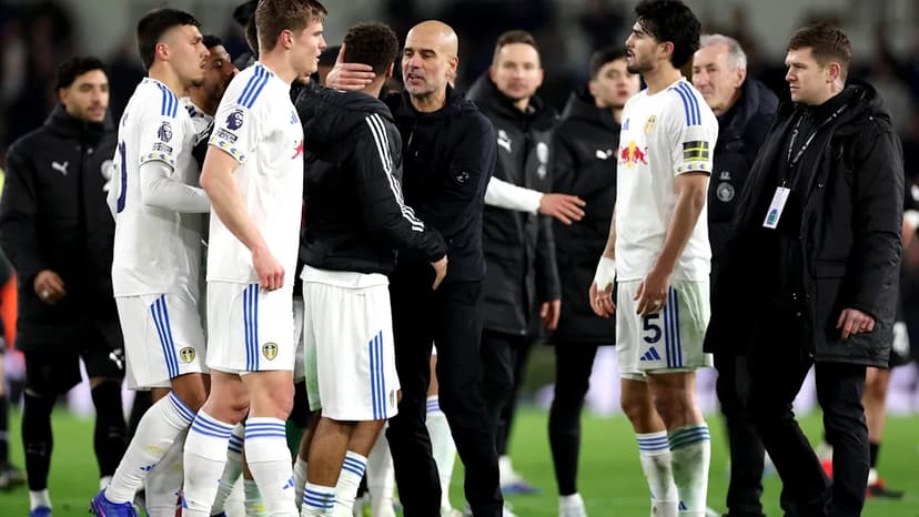 Pep Guardiola, Daniel Farke reaction to fiery end of Leeds 0-1 Manchester City