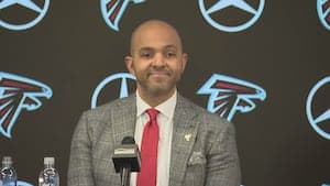New Atlanta Falcons GM, head coach arrive in Indianapolis for NFL Combine