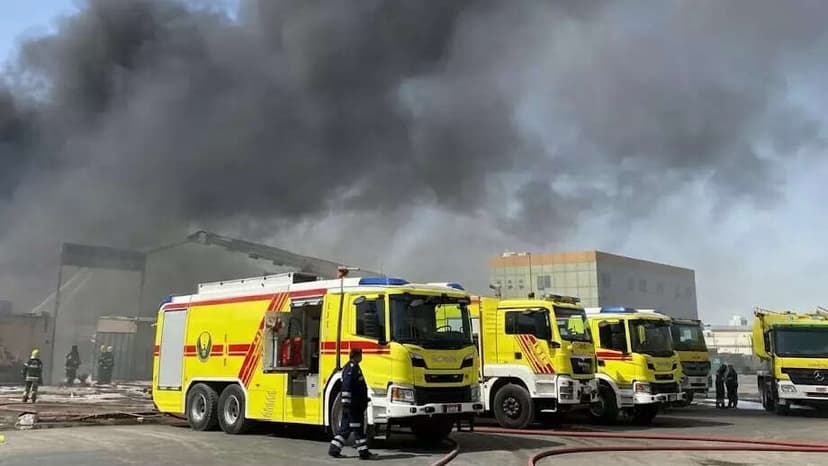 Fire breaks out at warehouse in Abu Dhabi’s Al Muzoon industrial area, no injuries reported