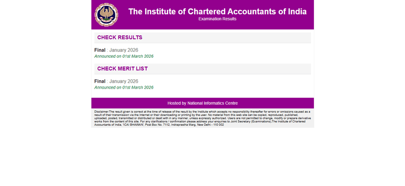 ICAI CA Final Result January 2026 Released