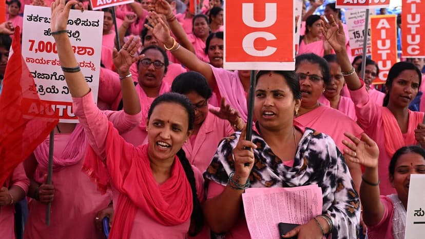 ASHA Workers Protest for Honorarium Hike and Halt to Retrenchment